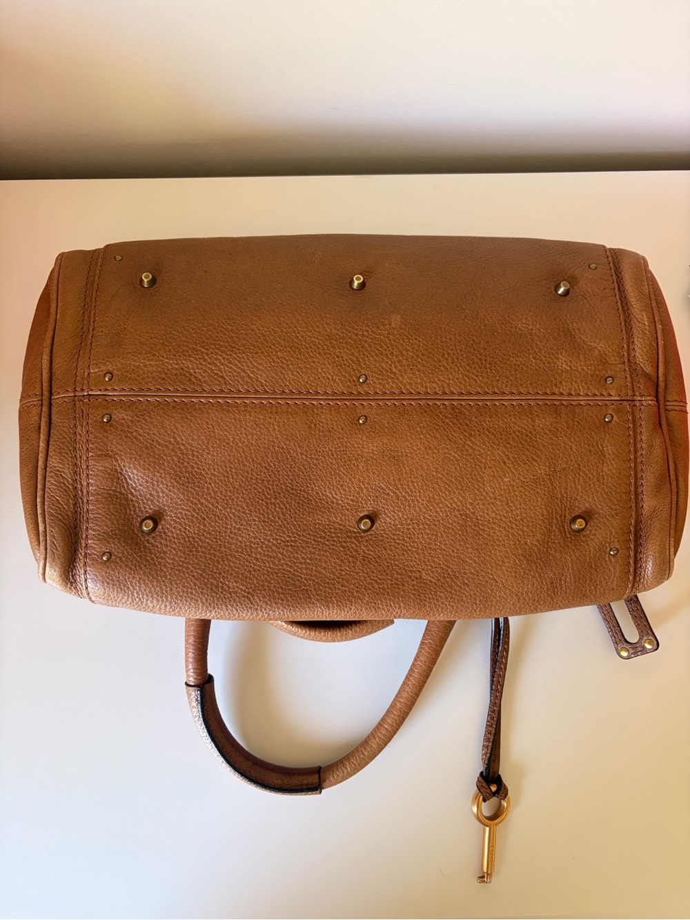 Chloe Paddington Brown Leather Satchel with Gold Padlock - Picture 7 of 11